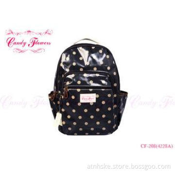 Personalized Black And White Polka Dot Flower Print Backpac